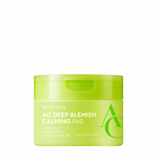 DEWYTREE AC Deep Blemish Calming Pad Lingettes toniques apaisantes & clarifiantes 80 tampons
