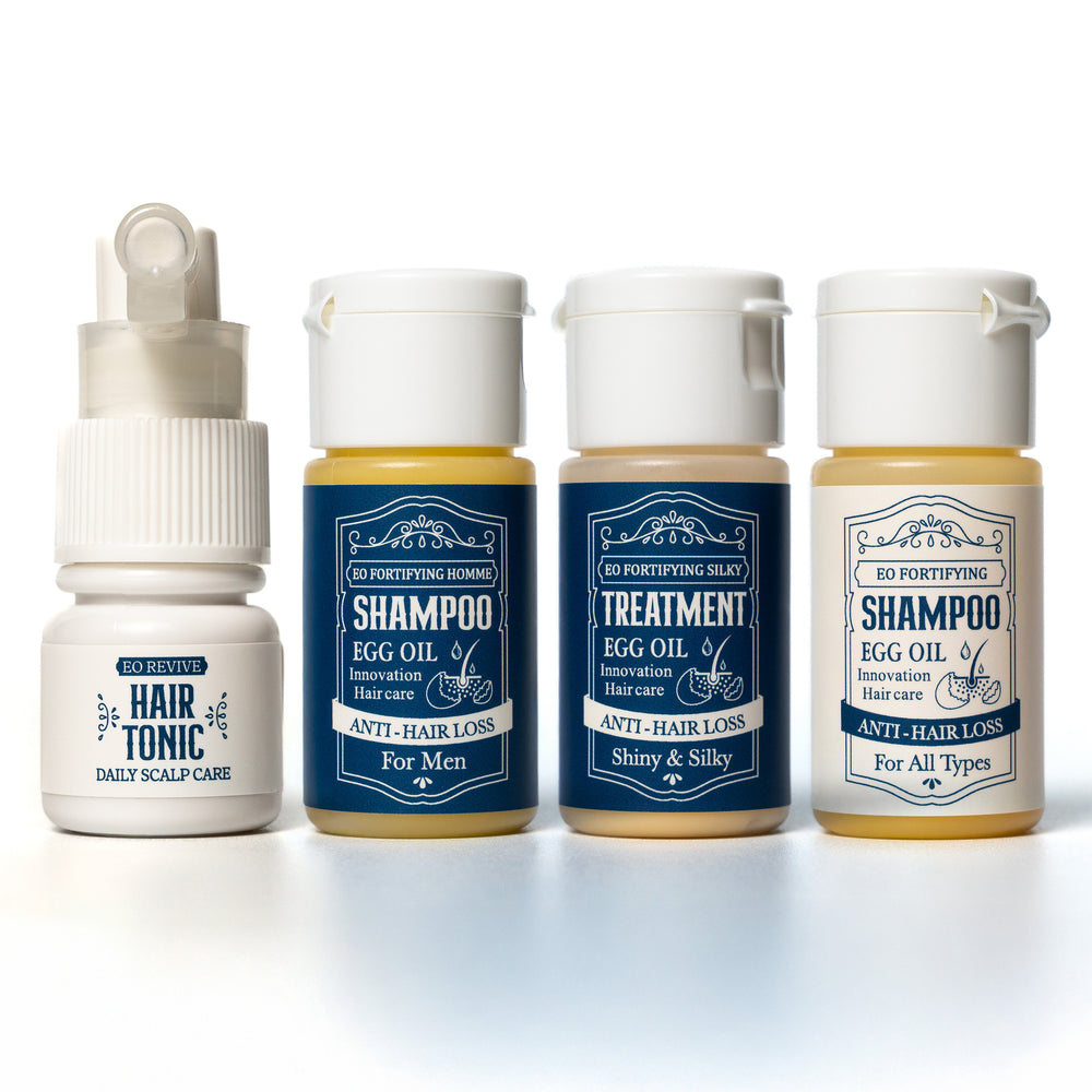 EO Revive and Fortifying Hair Tonic, Anti-Hair Loss Shampoo's und Treatment -  Reisegröße Set