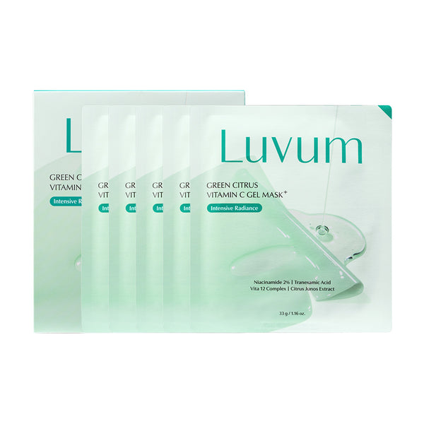 LUVUM Green Citrus Vitamin C Gel Mask+ - 1x Single Sheet / Hydrogel Mask for Radiant & Soothed Skin