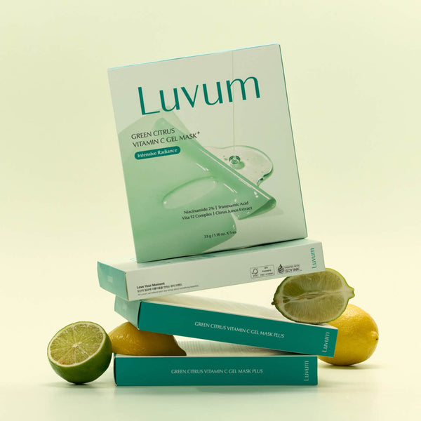 LUVUM Green Citrus Vitamin C Gel Mask+ - 1x Single Sheet / Hydrogel Mask for Radiant & Soothed Skin