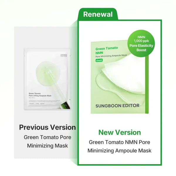 Sungboon Editor Green Tomato NMN Pore Lifting Ampoule Mask 23g