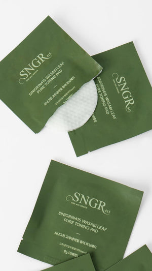 SINIGRIN415 WASABI LEAF PURE TONING PAD - Wasabi Leaf Toning Pads - Travel Size with 3 Toning Pads