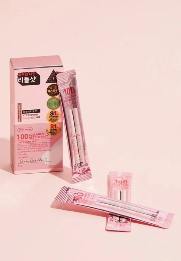 VT 100 Collagen Reedle Shot 10x 2ml - Intensiv feuchtigkeitsspendende Ampullenkur mit Kollagen